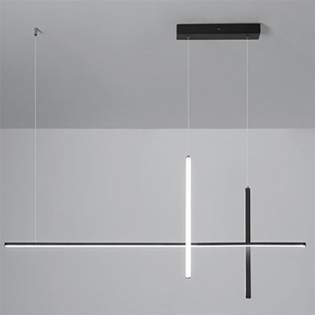 Long Line LED Chandelier Black detail