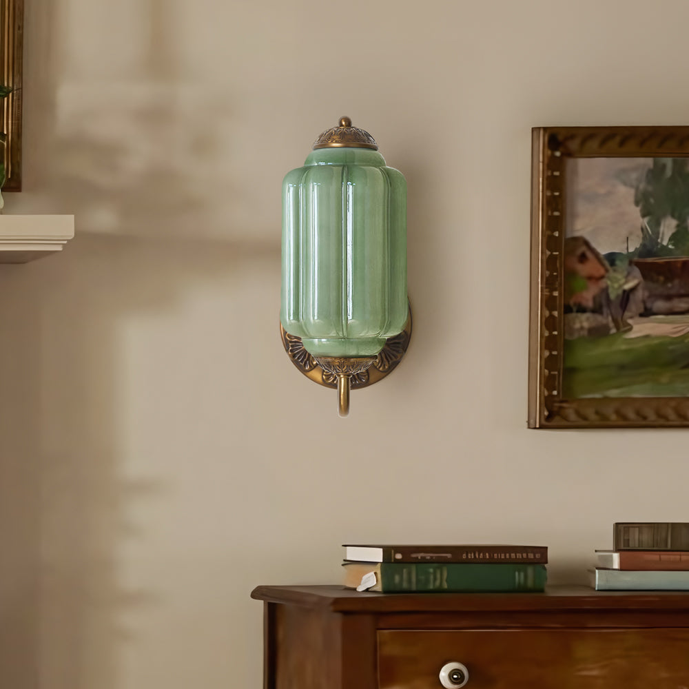 Lumi Vintage Milk Glass Oiled Brass Eloise Sconce
