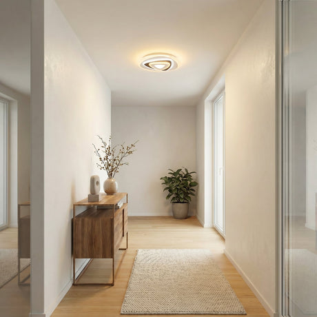 Lindby Rebeka LED Ceiling Light lit in hallway