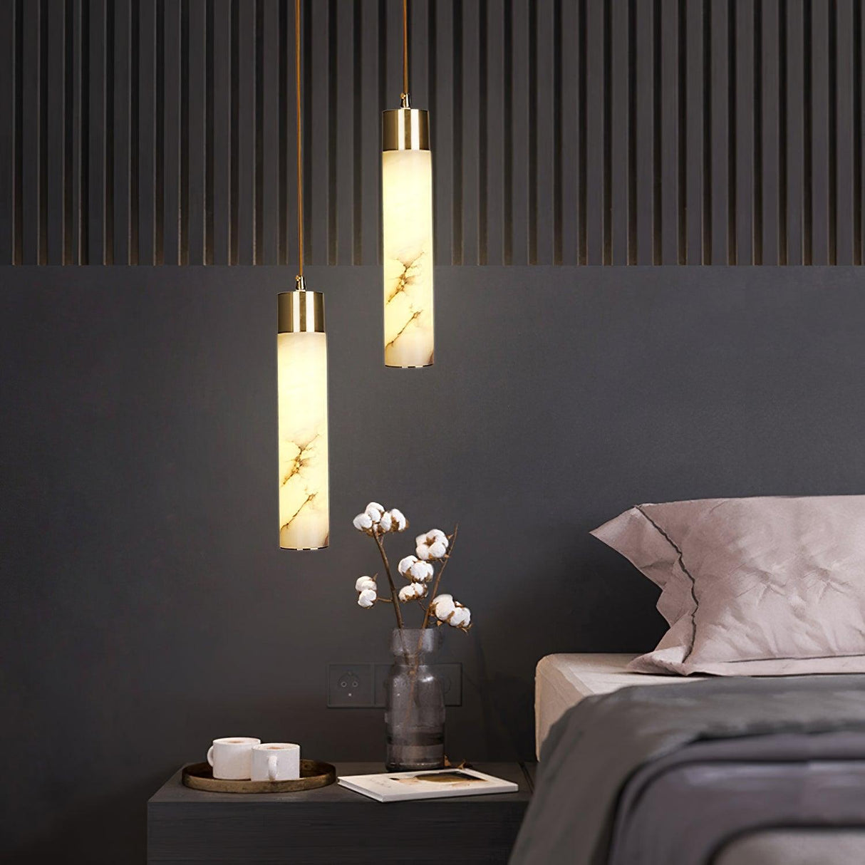 Alabaster brass pendant cluster multi-head — GildNest UK