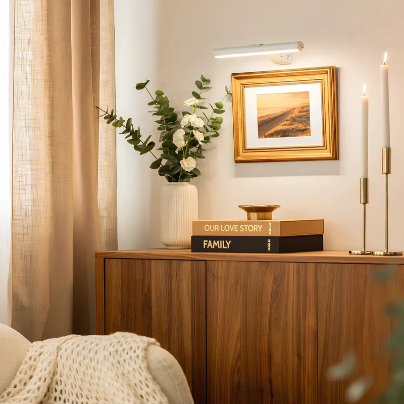 Cordless wall art light white finish — GildNest UK