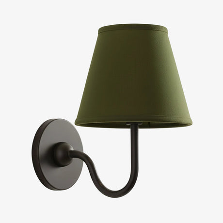 Luvora Wall Lamp 1 Head / Matte Black / Green Plain