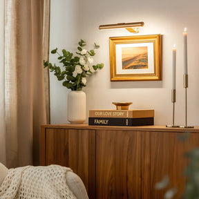 Cordless wall art light gold finish — GildNest UK