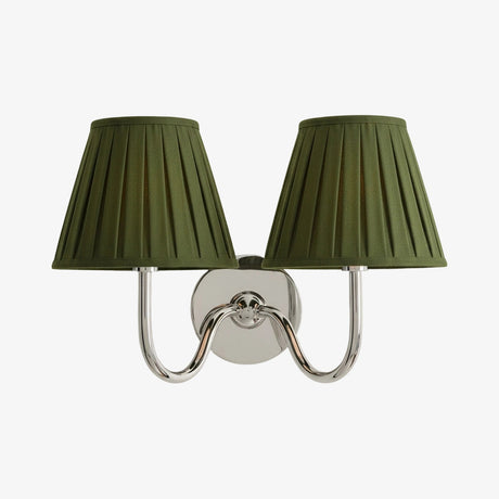 Luvora Wall Lamp 2 Heads / Chrome / Green Pleated