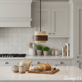 Cole travertine pendant detail stone veining — GildNest UK