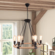 Vintage rope wheel chandelier 6-light — GildNest UK