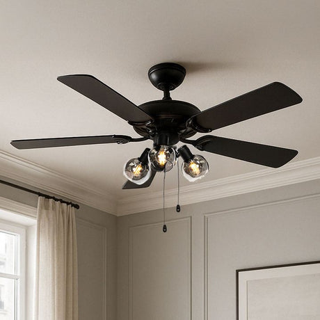 Mistral Vidro wood-print ceiling fan light — GildNest UK
