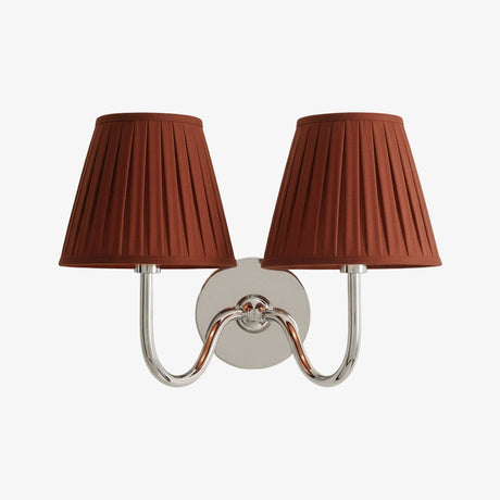 Luvora Wall Lamp 2 Heads / Chrome / Red Pleated