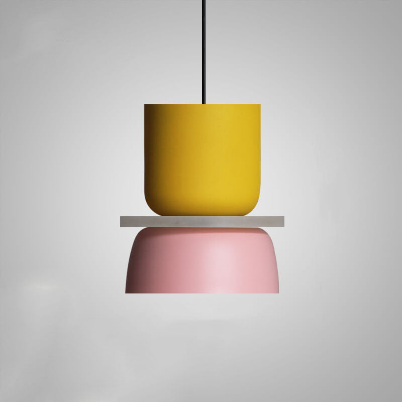 Macaron Pendant Light Small Yellow Pink detail