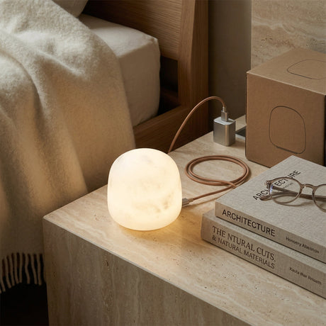 Snowflake Alabaster Rechargeable Table Lamp