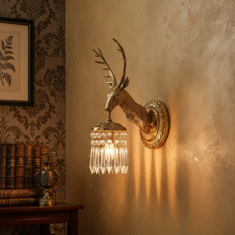 Antler Crystal Wall Light