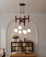 Astra Wood Chandelier detail
