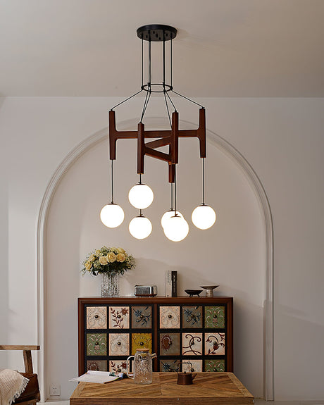 Astra Wood Chandelier detail