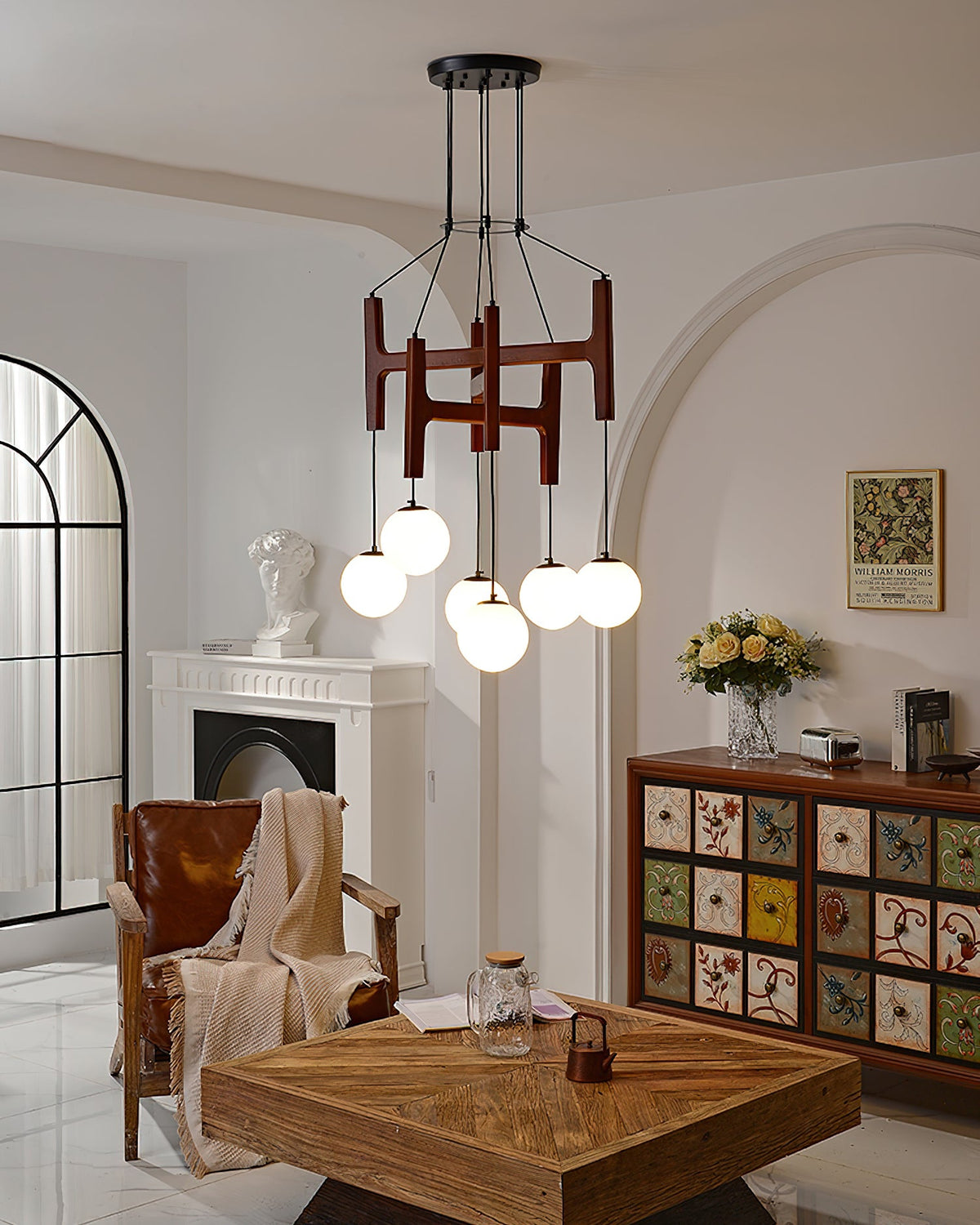 Astra Wood Chandelier detail