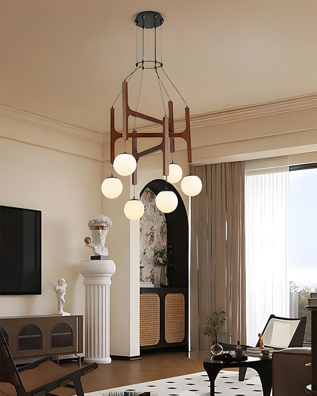 Astra Wood Chandelier detail
