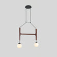 Astra Wood Chandelier 2 Heads Walnut