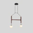 Astra Wood Chandelier 2 Heads Walnut