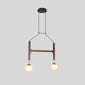 Astra Wood Chandelier 2 Heads Walnut