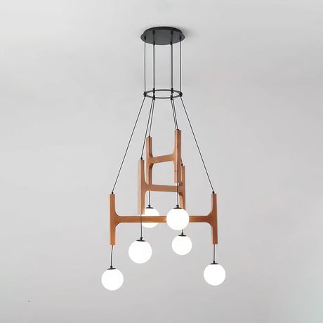 Astra Wood Chandelier 6 Heads Wood