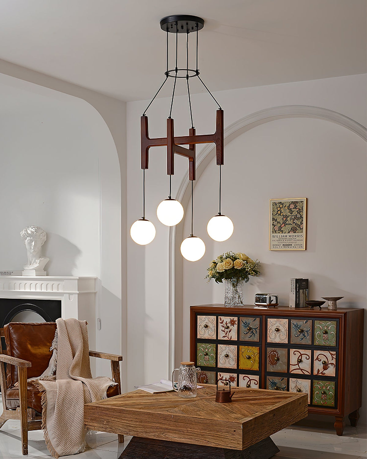 Astra Wood Chandelier detail