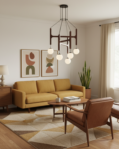 Astra Wood Chandelier detail