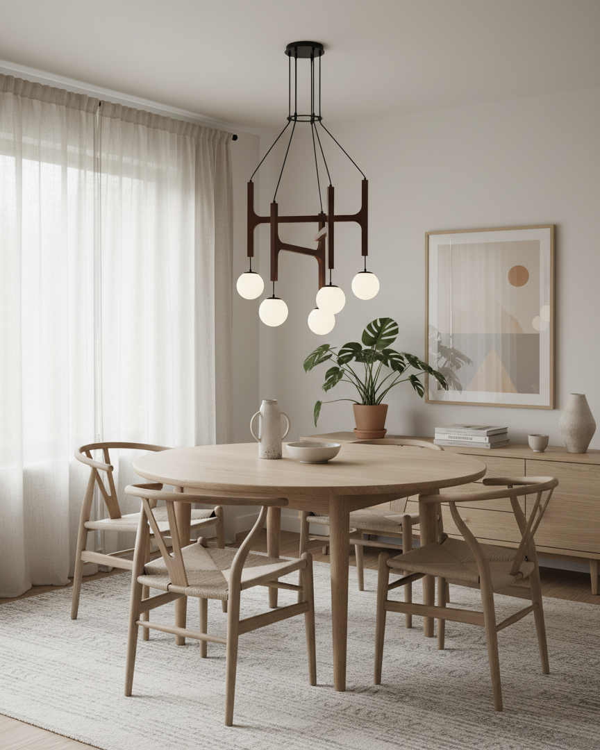 Astra Wood Chandelier detail