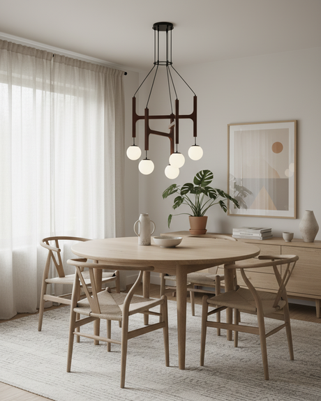 Astra Wood Chandelier detail