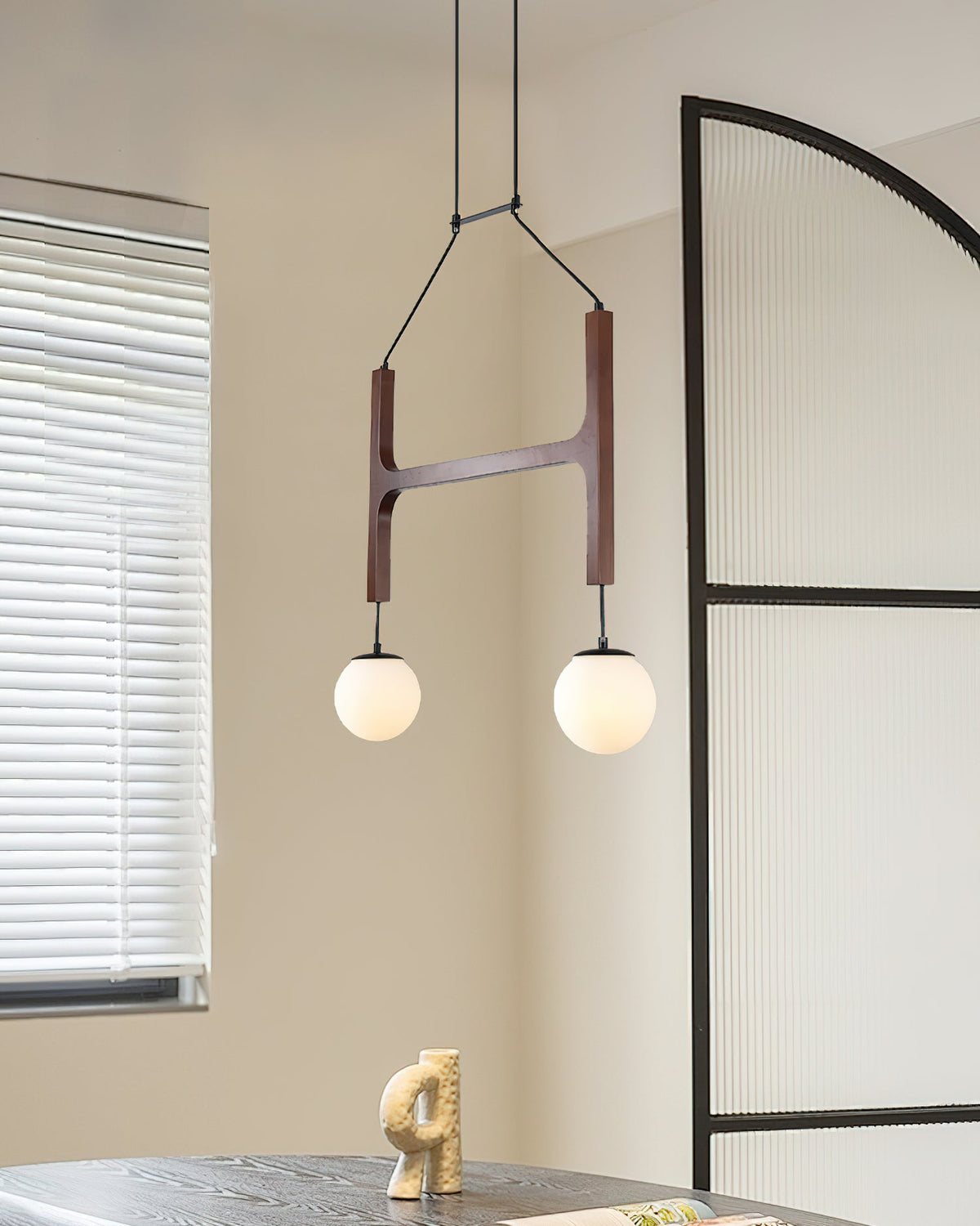 Astra Wood Chandelier detail