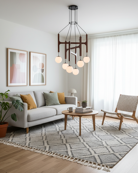 Astra Wood Chandelier detail