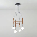 Astra Wood Chandelier 4 Heads Wood