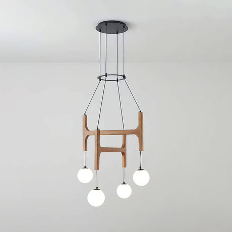 Astra Wood Chandelier 4 Heads Wood
