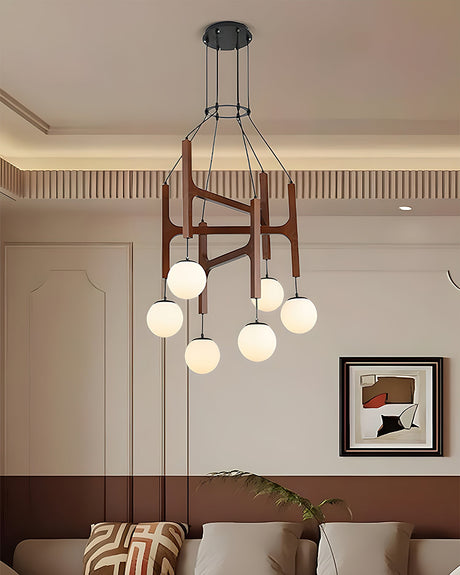 Astra Wood Chandelier detail
