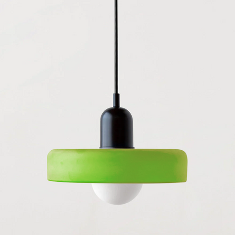 Bauhaus pendant light Green (matte) glass Black body — GildNest UK