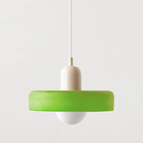 Bauhaus pendant light Green (matte) glass Beige body — GildNest UK