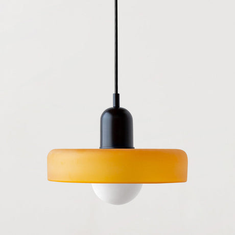Bauhaus pendant light Yellow (matte) glass Black body — GildNest UK