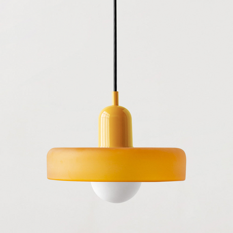 Bauhaus pendant light Yellow (matte) glass Yellow body — GildNest UK