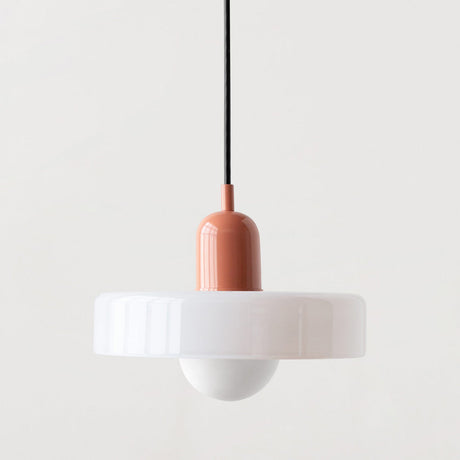 Bauhaus pendant light White glass Pink body — GildNest UK