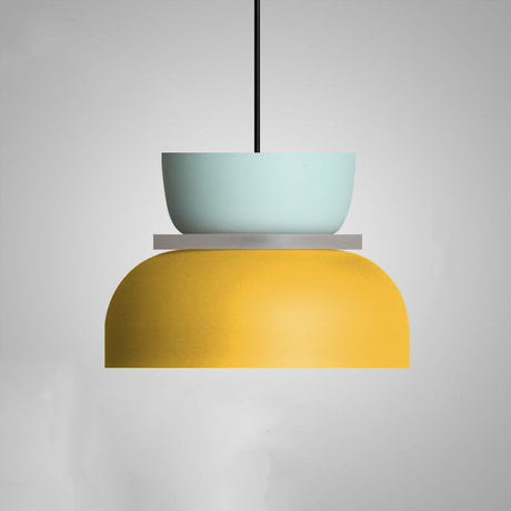 Macaron Pendant Light Large Cyan Yellow