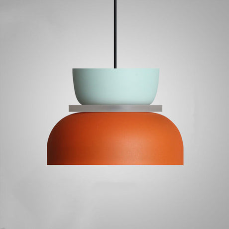 Macaron Pendant Light Large Cyan Orange