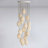 Ceramic Ribbed Pendant Light 18-Light