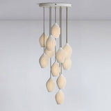 Ceramic Ribbed Pendant Light 12-Light