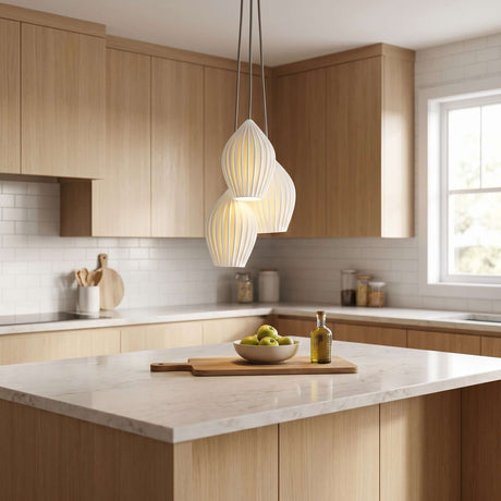 Ceramic Ribbed Pendant Light lifestyle