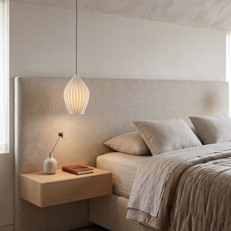 Ceramic Ribbed Pendant Light