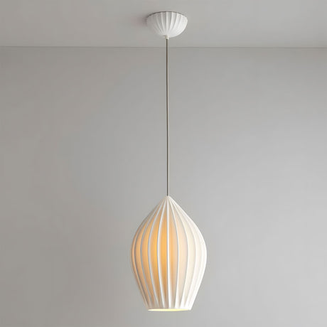 Ceramic Ribbed Pendant Light Ø5.1"