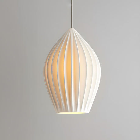 Ceramic Ribbed Pendant Light Ø7.1"/Ø9.4"