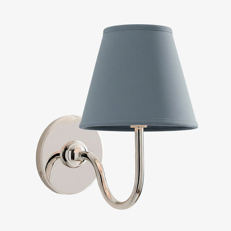 Luvora Wall Lamp 1 Head / Chrome / Dusty Blue Plain