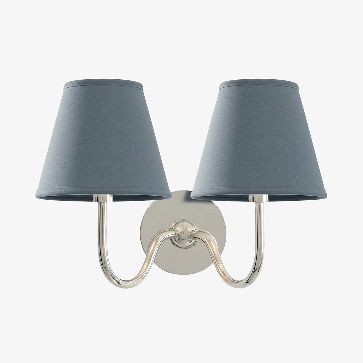 Luvora Wall Lamp 2 Heads / Chrome / Dusty Blue Plain