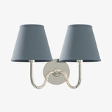 Luvora Wall Lamp 2 Heads / Chrome / Dusty Blue Plain