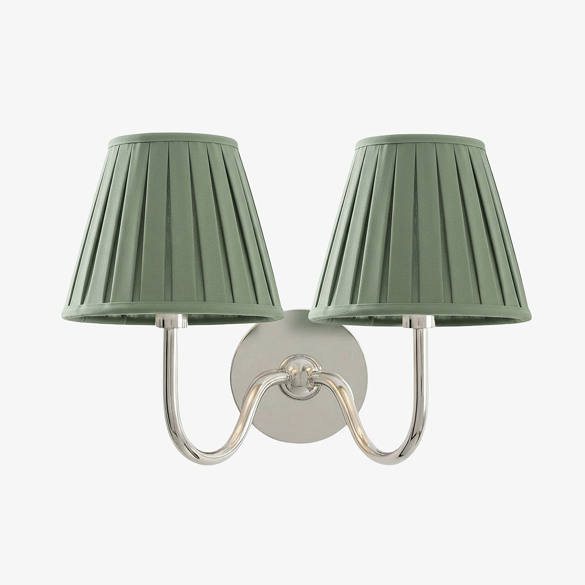 Luvora Wall Lamp 2 Heads / Chrome / Sage Green Pleated
