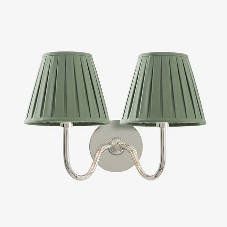 Luvora Wall Lamp 2 Heads / Chrome / Sage Green Pleated